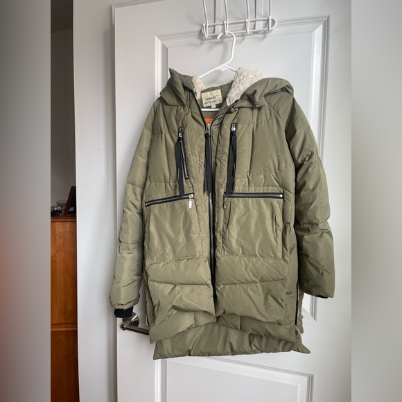 Orolay Zip Front Thickened Down Jacket Olive Small - Picture 4 of 6